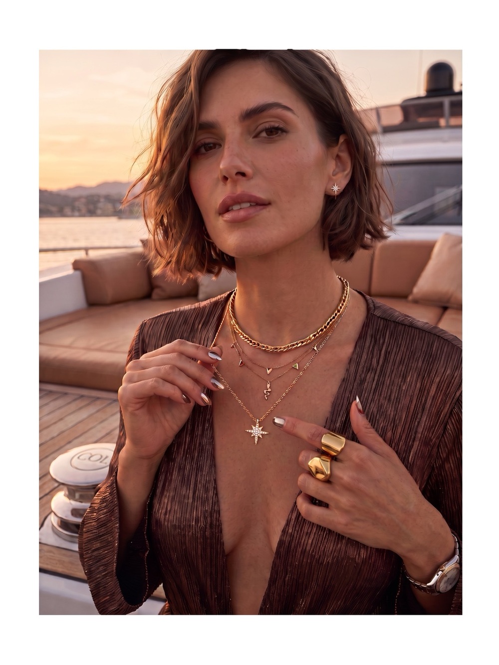 new Pave CZ Cubic Zirconia Polaris Station Necklace ❉ 14KT Gold Plated Silver ❉